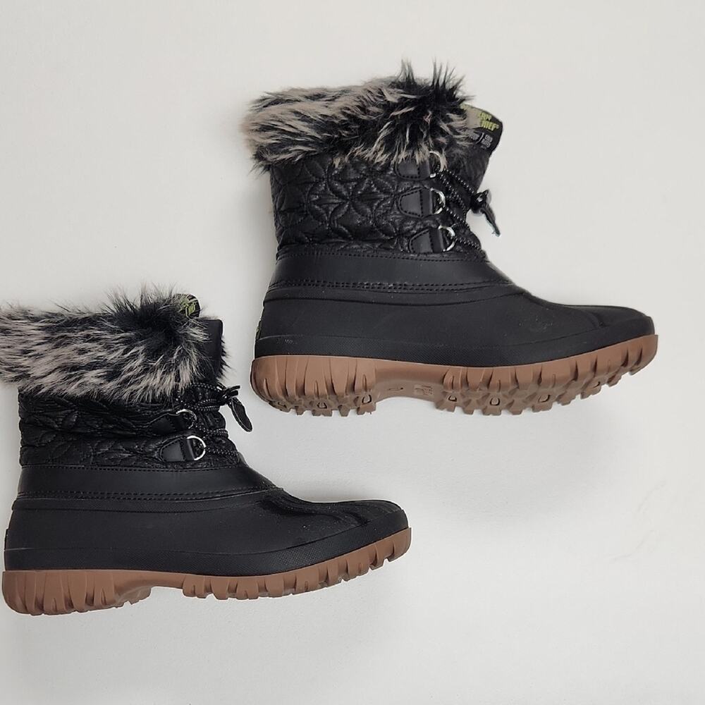 Western Chief Black and Brown Winter Boots with Faux Fur